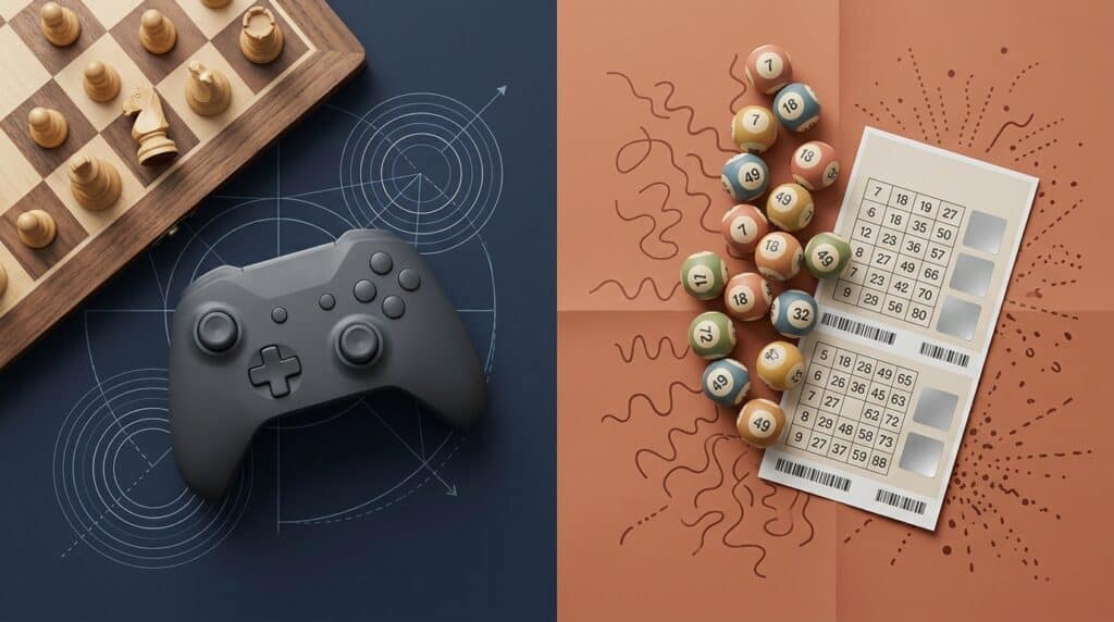 Diferencia visual entre juegos de habilidad y juegos de azar